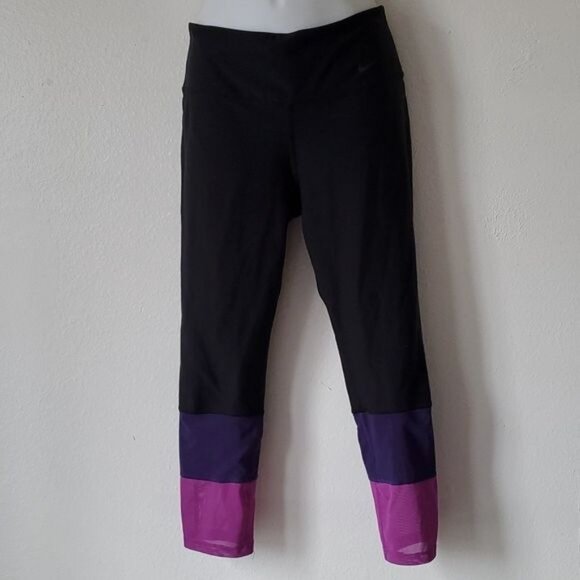 Nike Dri Fit Legend High Waisted Leggings Pants Mesh Cuff Women's Woman's SMALL - Picture 4 of 15
